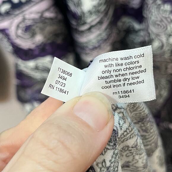 Lane Bryant Paisley Print Belted Maxi Dress Size 22 Boho 3/4 Sleeve Party Satin - Picture 7 of 8